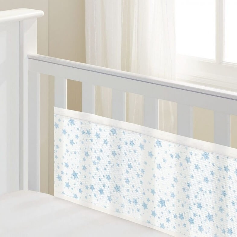 BreathableBaby FourSided Mesh Cot Liner Twinkle Blue Olivers BabyCare