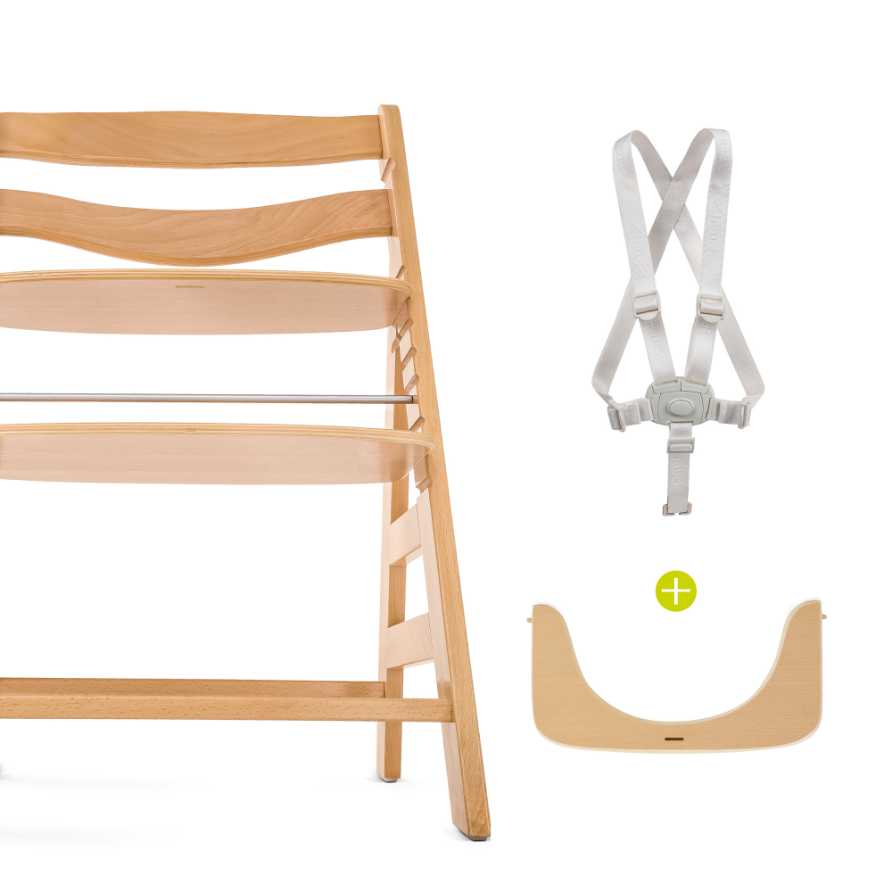 Hauck Alpha+ Wooden Highchair Natural Olivers BabyCare