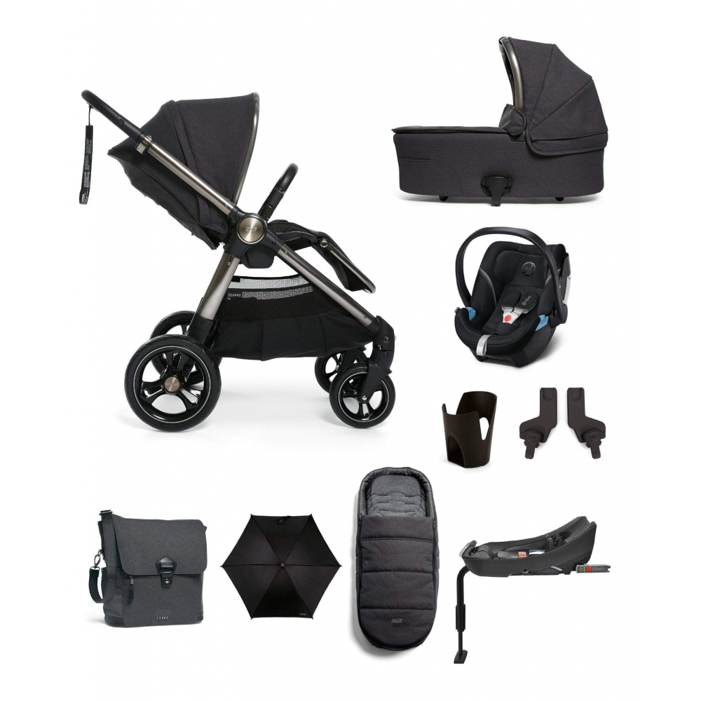 Mamas & Papas Ocarro 9 Piece Travel System Cybex Aton Black Pram