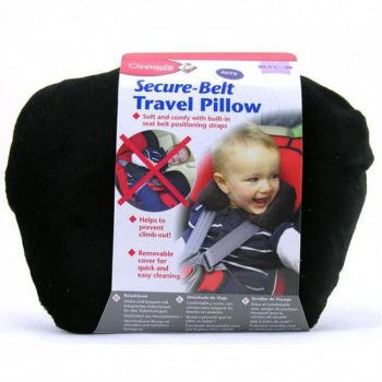 Clippasafe Secure-Belt Travel Pillow for Cars – Black (1-3 Yrs)