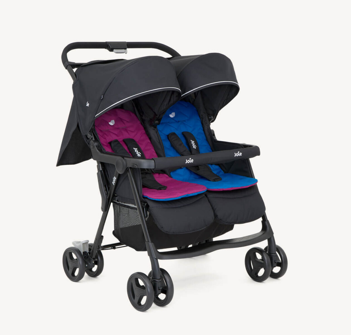 Joie Aire Twin Lightweight Double Stroller - Rosy & Sea - Image 3