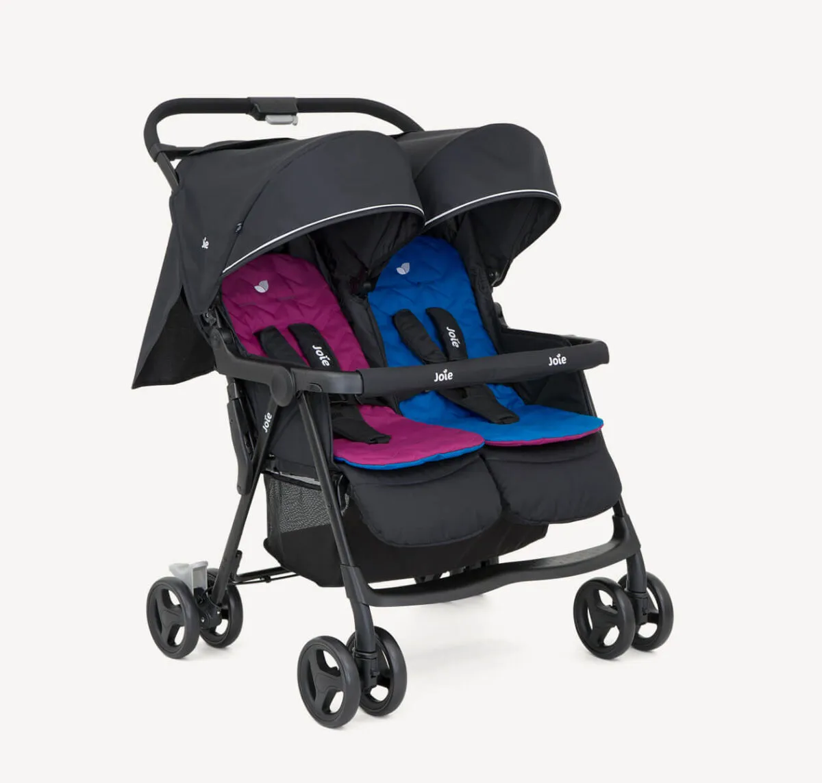 Joie Aire Twin Lightweight Double Stroller - Rosy & Sea - Image 3