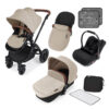 Ickle Bubba Stomp V3 All In 1 Travel System with ISOFIX Base - Sand On Black