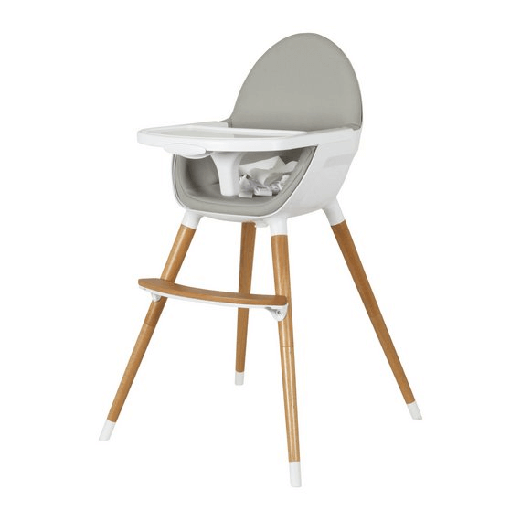 grey wooden high chair