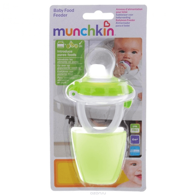 Munchkin Baby Silicone Food Feeder - Green (Green, White)