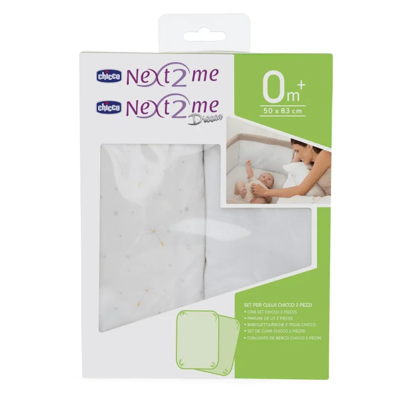 Chicco Next2Me Crib Set of 2 Fitted Sheets Delicacy Olivers BabyCare