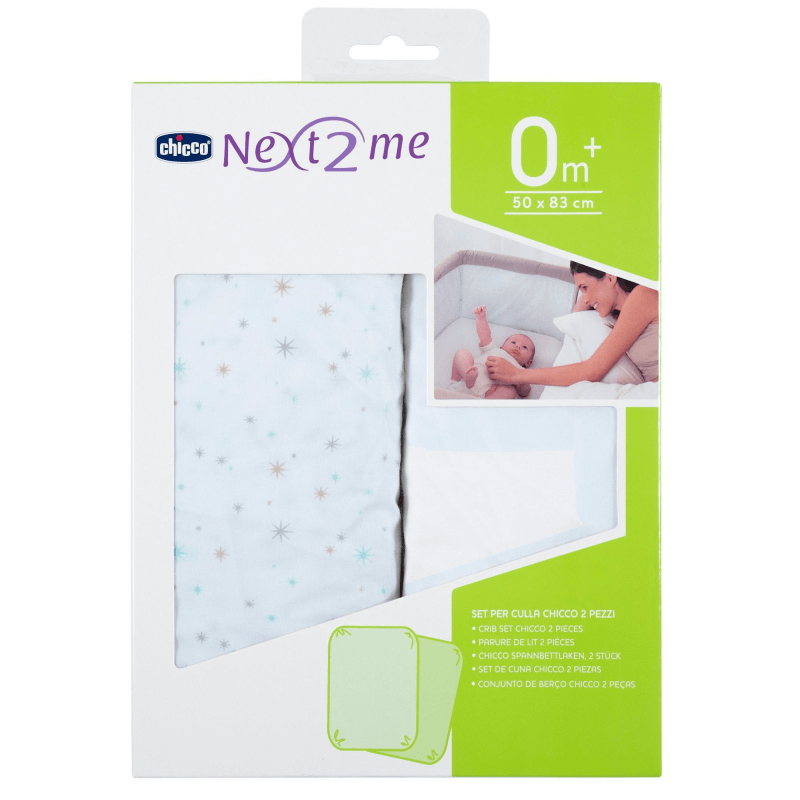 Chicco Next2Me Fitted Crib Sheets 2 Pack - Stars