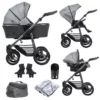 Venicci Carbo Lux 3 in 1 Travel System (9 Piece Bundle) - Natural Grey