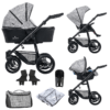 Venicci Shadow 3 in 1 Travel System (9 Piece Bundle) - Fashion Black