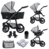 Venicci Shadow 3 in 1 Travel System (9 Piece Bundle) - Fashion Black