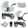 Venicci Pure 2 in 1 Travel System (7 Piece Bundle) - Stone Grey