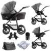 Venicci Carbo 3 in 1 Travel System (9 Piece Bundle) - Denim Grey / Graphite