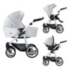 Venicci Pure 3 in 1 Travel System (9 Piece Bundle) - Stone Grey / White