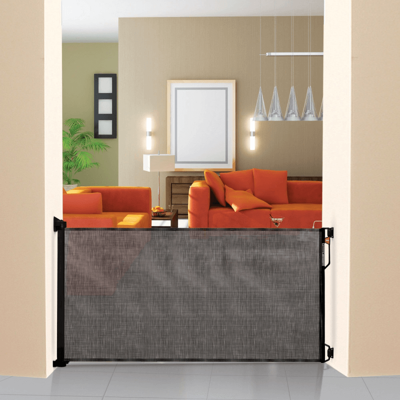 dreambaby retractable gate grey