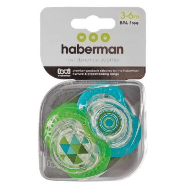 Haberman Soothers 3-6m - Blue Green