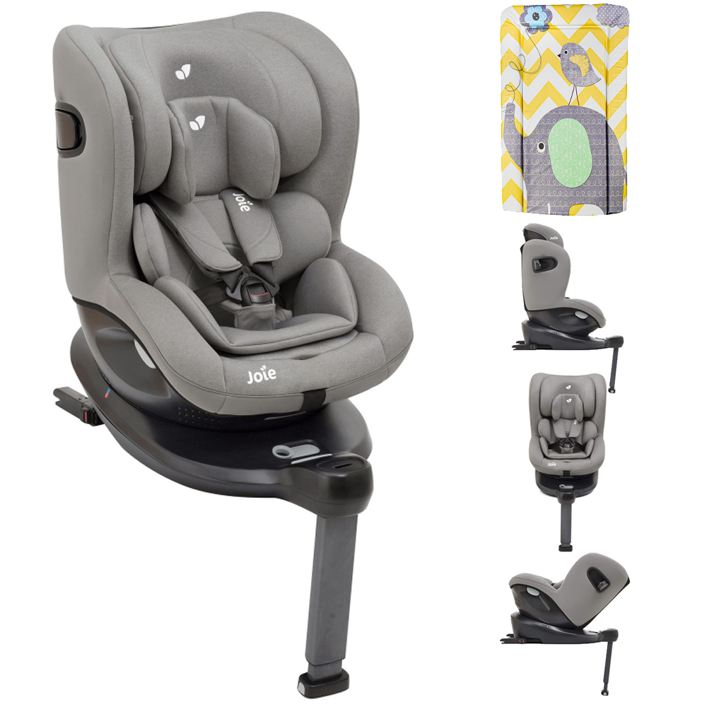Joie iSpin 360 iSize Car Seat Grey Flannel with FREE Elephant