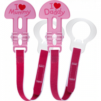 MAM Soother Clip Twin Pack - Pink
