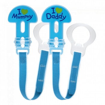 MAM Soother Dummy Clips Twin Pack - Blue