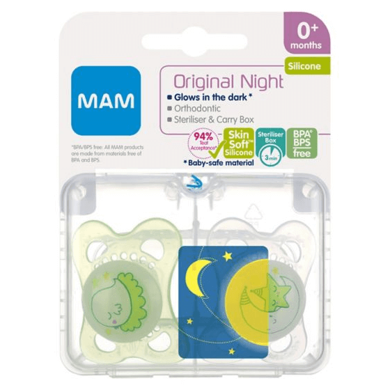 Mam Night Soothers 0m+ Multicoloured Unisex