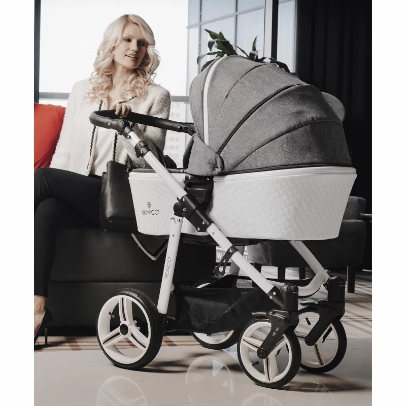 Venicci Pure 3 in 1 Travel System 9 Piece Bundle Denim Grey Olivers BabyCare