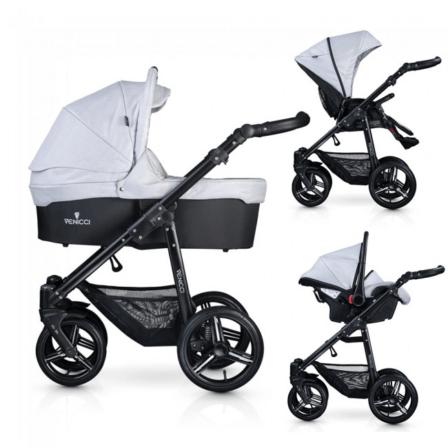 Venicci Soft Vento in Travel System Light Grey Black
