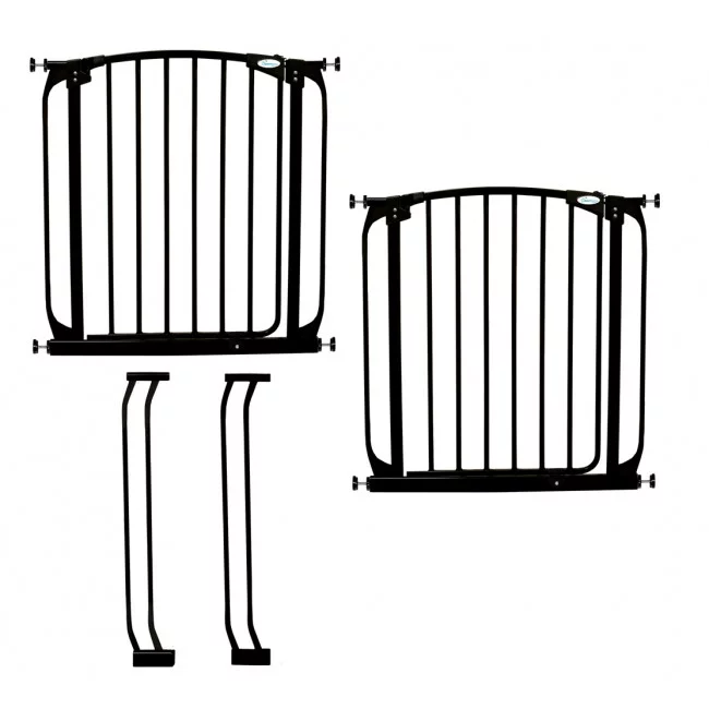 Dreambaby Double Stair Gate Pack Black 71-90cm - F786B