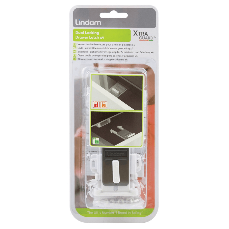 Brand New Lindam Dual Locking Drawer Latch Lock X4 Per Pack Baby Proof 