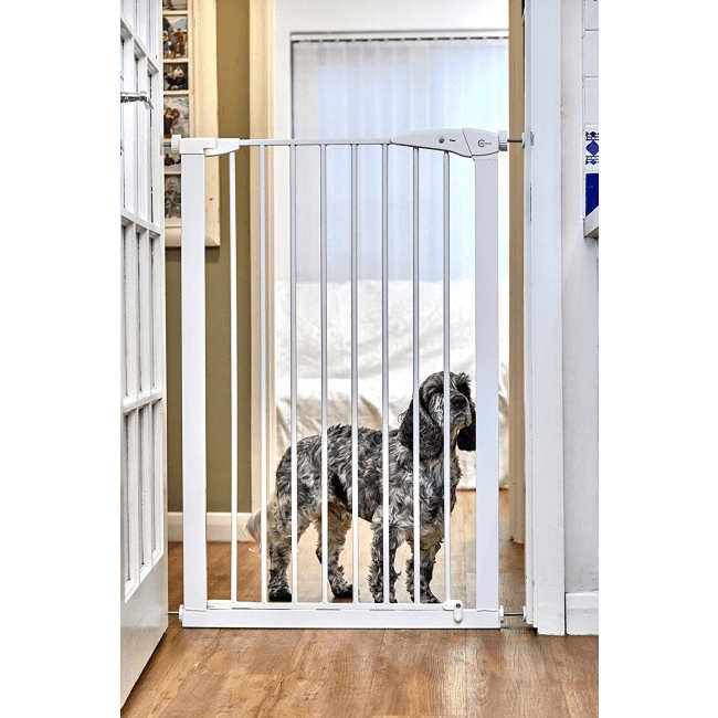 extra tall pressure fit pet gate white