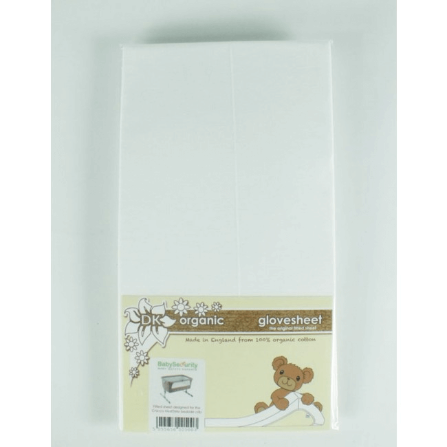 DK Glovesheet Next to Me Organic Fitted Crib Cot Sheet White 2 Pack 