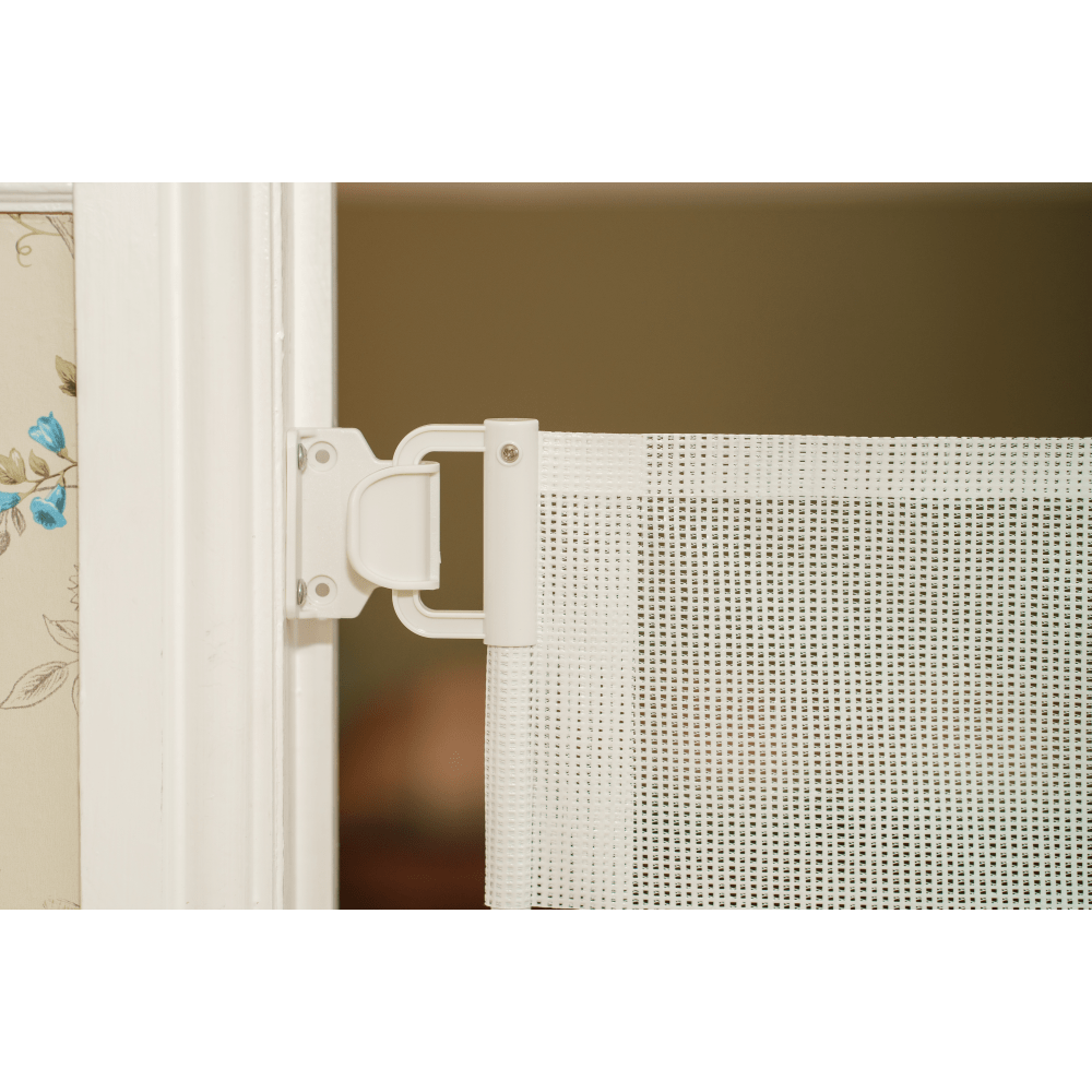 Callowesse Air Retractable Stair Gate White Extendable to 140cm