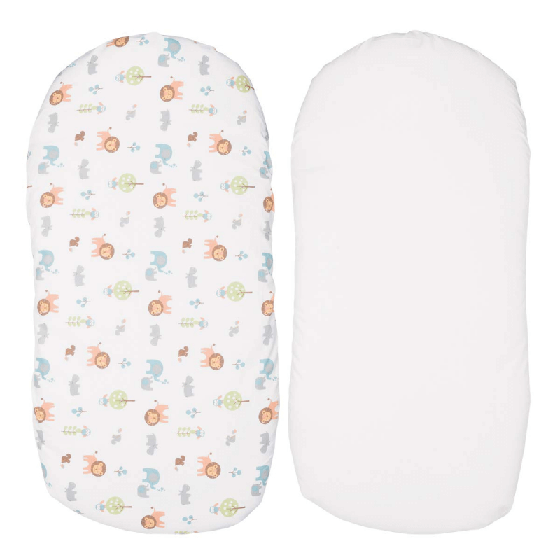 Chicco Baby Hug Set of 2 Fitted Sheets - Little Animals White