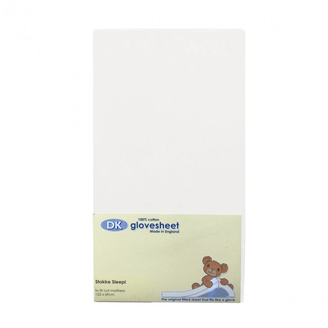 Dk Glovesheets Stokke Sleepi Fitted Sheet White Olivers Babycare