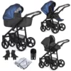 Venicci Valdi Shine Leather 3 in 1 Travel System (9 Piece Bundle) - Dark Blue