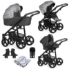 Venicci Valdi Shine Leather 3 in 1 Travel System (9 Piece Bundle) - Grey