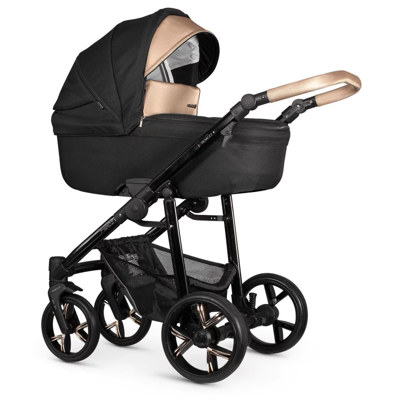 Venicci Lanco Prestige Gold Edition 3 in 1 Travel System 9 Piece Bundle Black