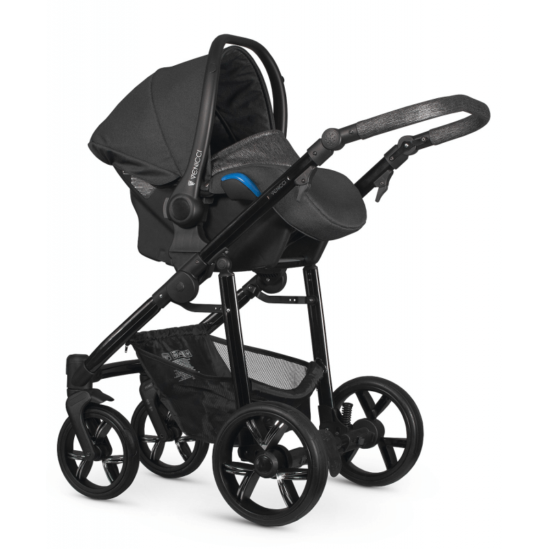 Venicci Valdi Shine Leather 3 in 1 Travel System 9 Piece Bundle Grey