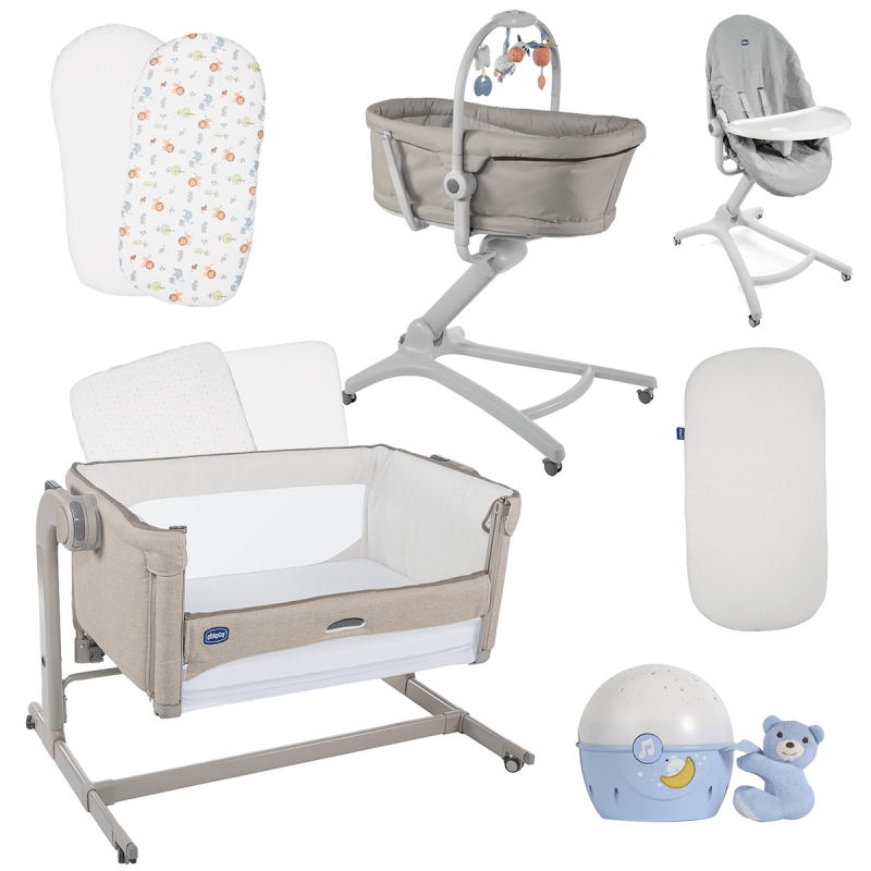 Chicco Next2Me Magic & BabyHug - Day and Night Bundle (Bundle 6) Sand Stars Blue at Olivers Baby Care