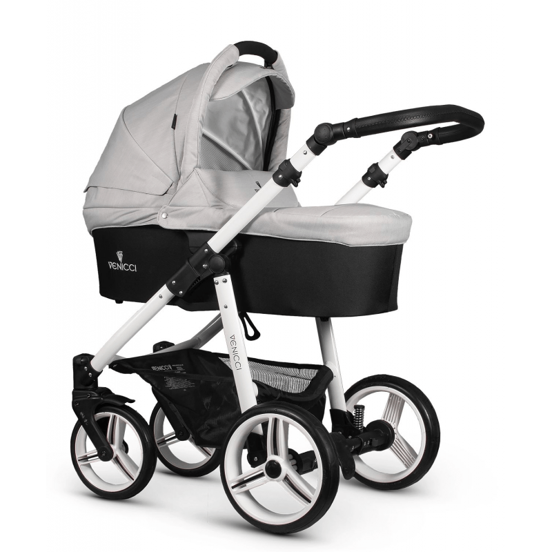 Venicci Soft 2 in 1 Travel System (7 Piece Bundle) - Light Grey / White - Image 2