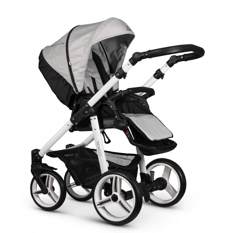 Venicci Soft 2 in 1 Travel System (7 Piece Bundle) - Light Grey / White - Image 3