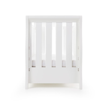 Obaby Stamford Luxe 3 piece room set- Cot- White- End View