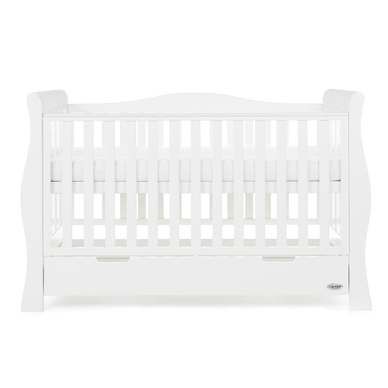 Obaby Stamford Luxe 3 piece room set- Cot- White- Hightest level setting