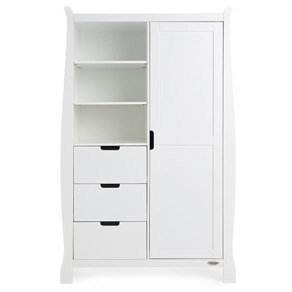 Obaby Stamford Luxe 3 piece room set- Double Wardrobe- White