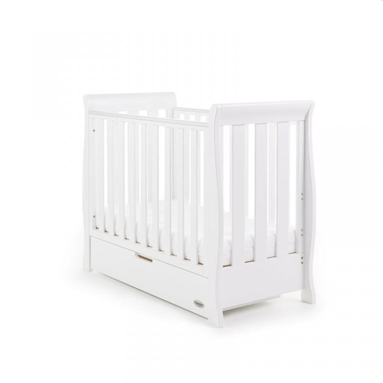 Obaby Stamford Space Saver Sleigh Cot White Olivers BabyCare