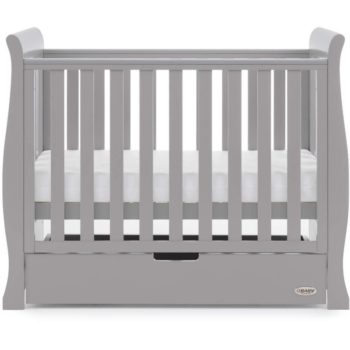 obaby stamford space saver cot warm grey 2