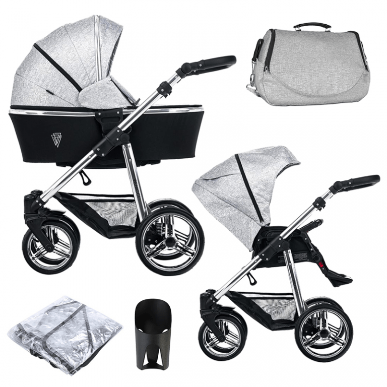 Venicci Silver Edition 2 in 1 Travel System (7 Piece Bundle) Silver Spark