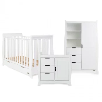 Obaby Stamford Mini 3 Piece Nursery Furniture Room Set - White
