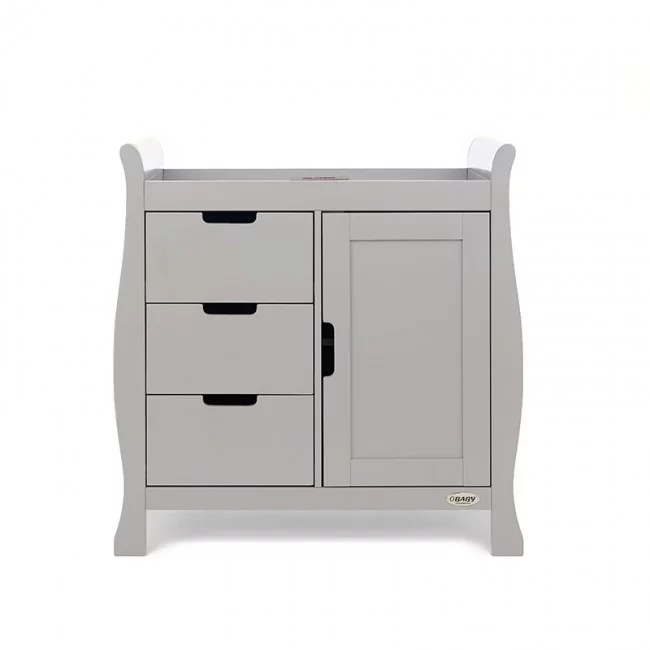 Obaby Stamford Luxe 3 Piece Nursery Furniture Room Set Includes Cot Bed Changing Unit And Wardrobe Warm Grey Olivers BabyCare