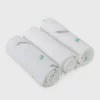 Petite Piccolo 3 Pack baby muslins - Feathers 2
