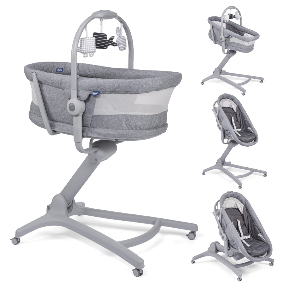 Chicco Baby Hug Air 4-in-1 Crib - Titanium | Highchair | Baby Seat
