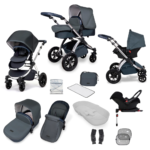 Ickle Bubba Stomp V4 All in One Travel System with ISOFIX Base – Blueberry Chrome
